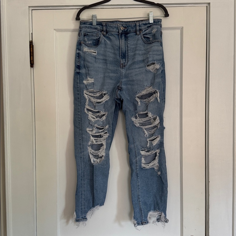 AE Distressed High-Waisted Jeans